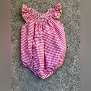 Pink Gingham Kids Bubble Romper